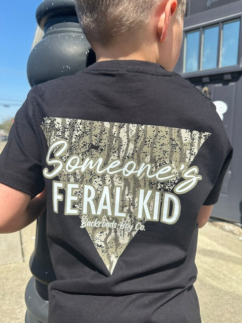 SOMEONE'S FERAL KID BOY'S SHORT SLEEVE SHIRT